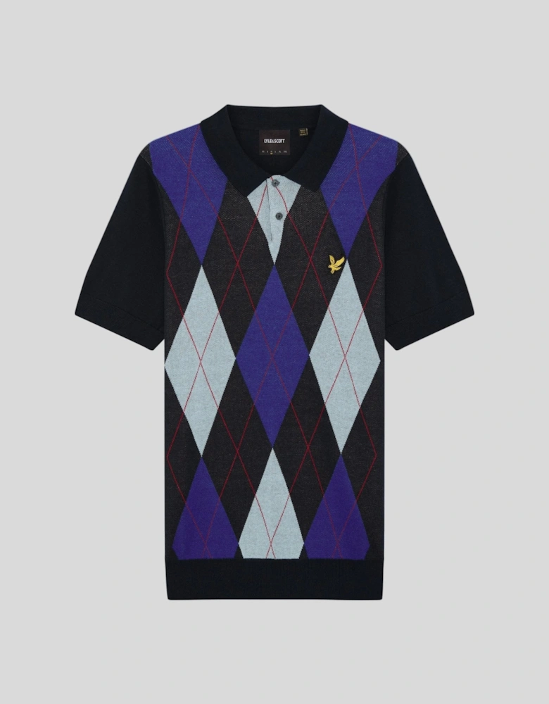 Archive Argyle Knitted Polo Shirt