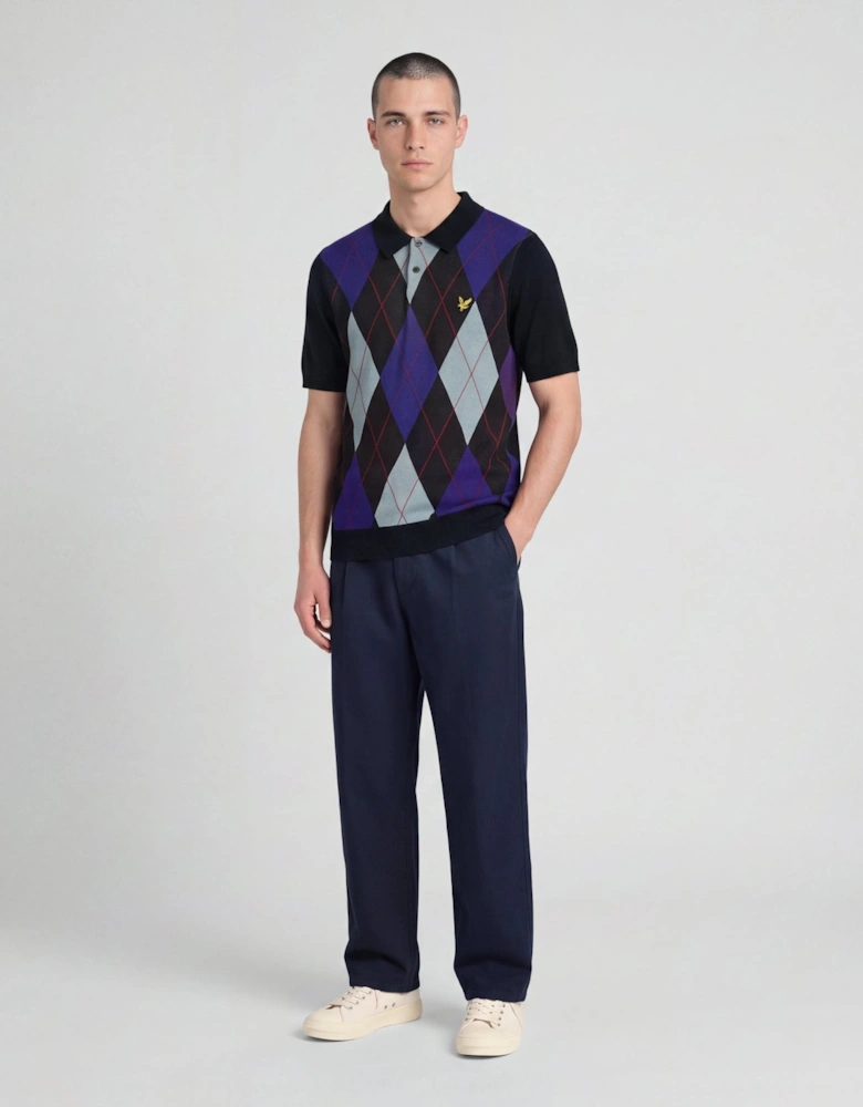 Archive Argyle Knitted Polo Shirt