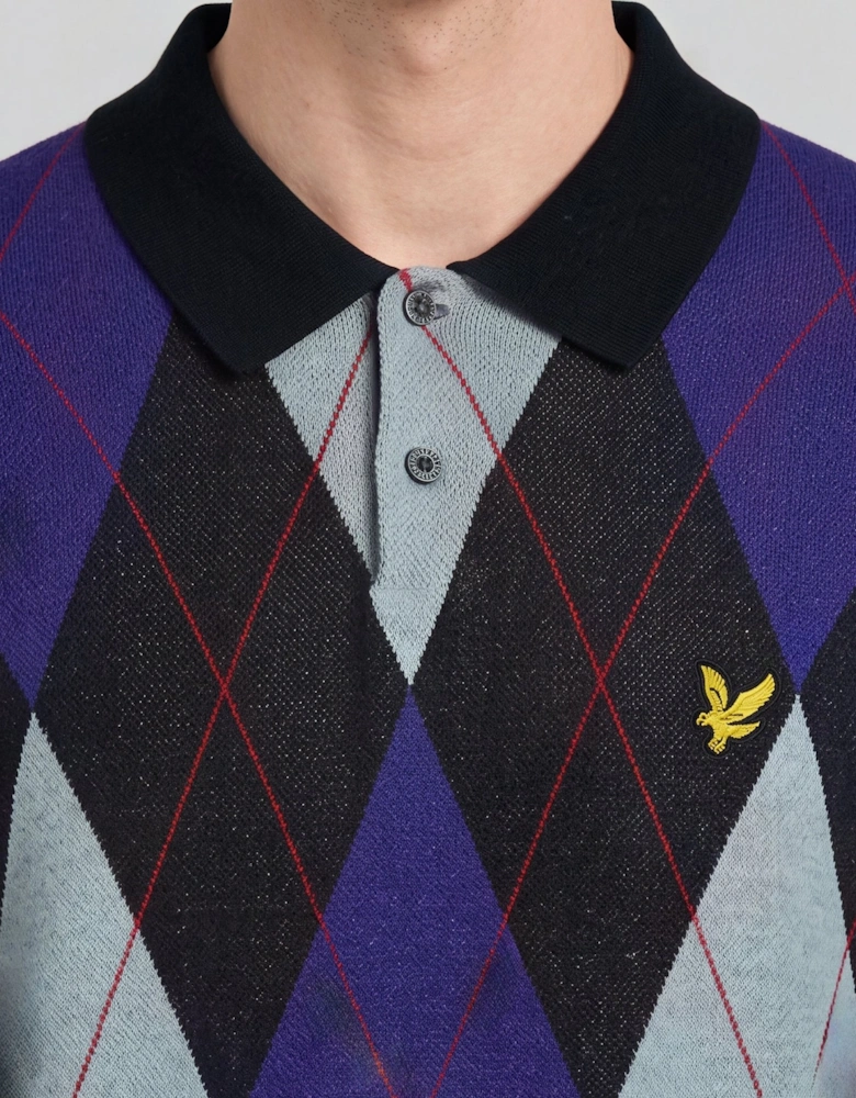 Archive Argyle Knitted Polo Shirt