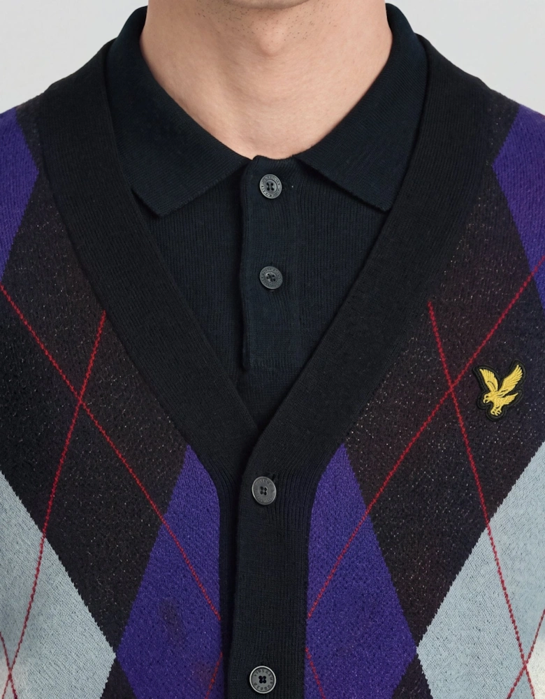 Archive Argyle Knitted Cardigan