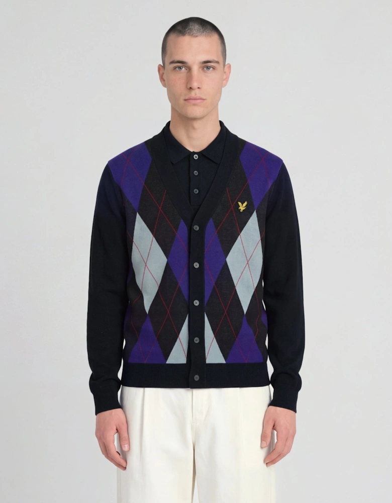 Archive Argyle Knitted Cardigan