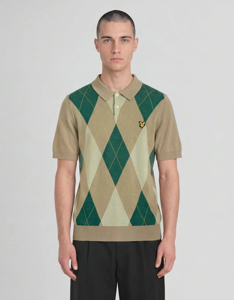 Archive Argyle Knitted Polo Shirt