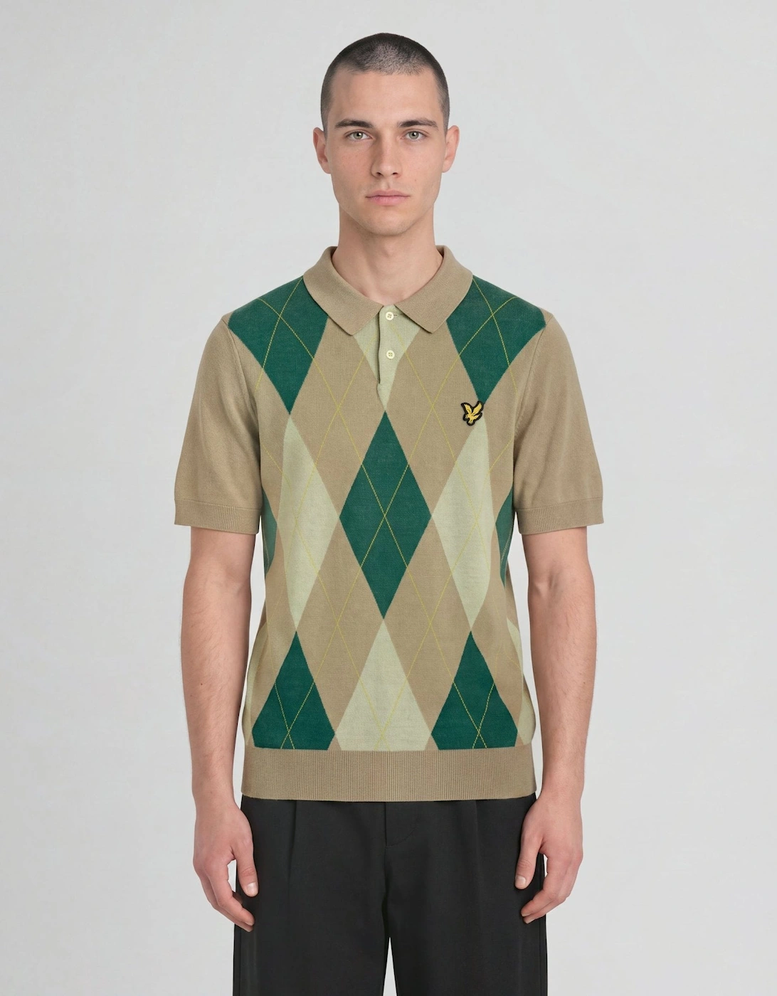 Archive Argyle Knitted Polo Shirt