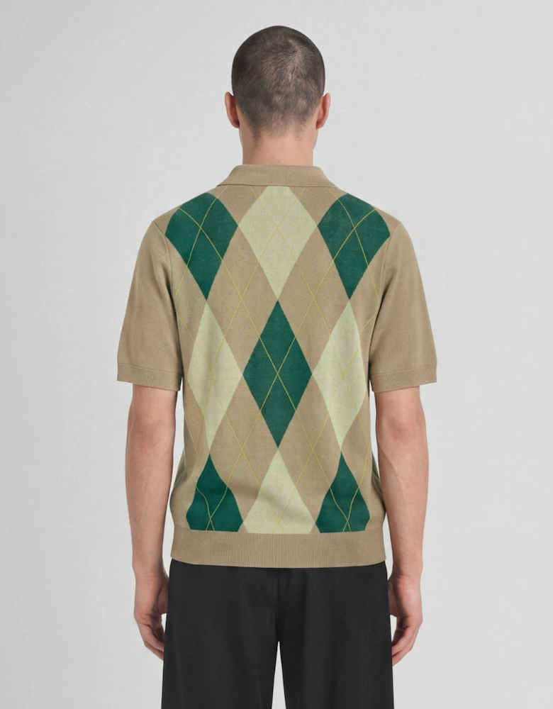 Archive Argyle Knitted Polo Shirt