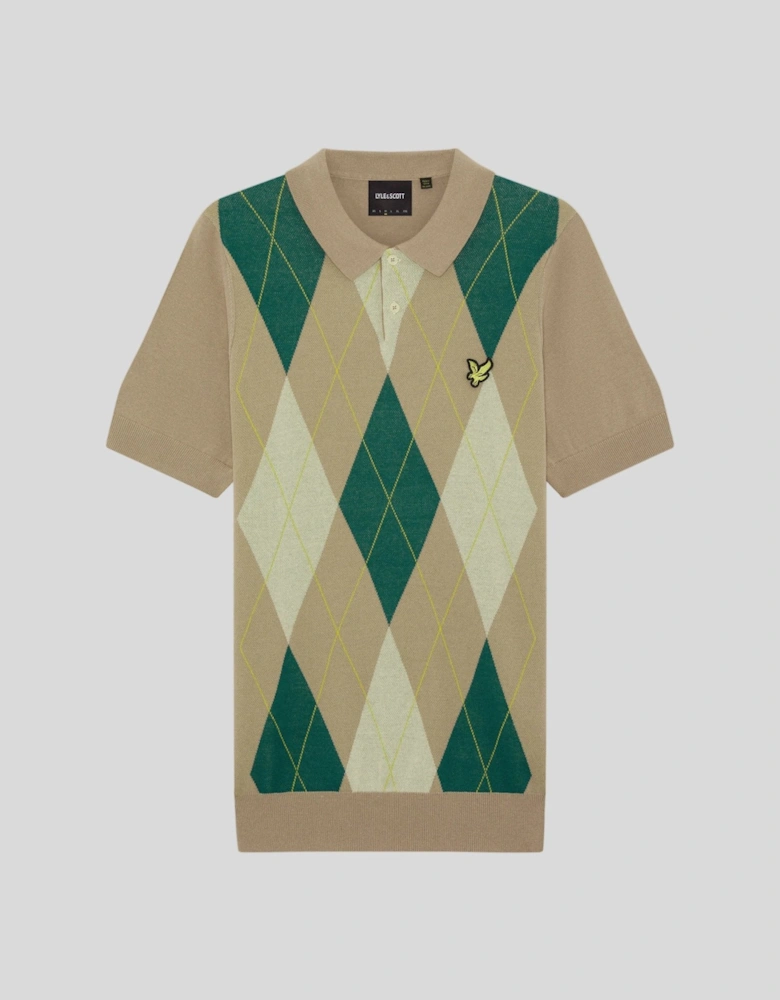 Archive Argyle Knitted Polo Shirt