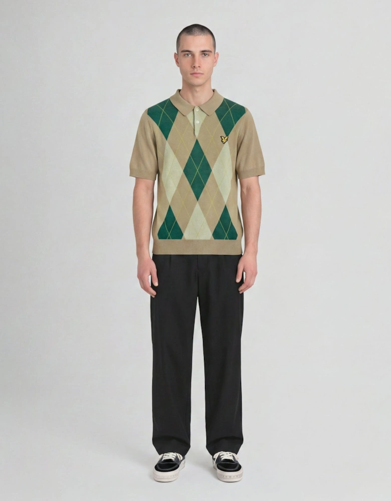 Archive Argyle Knitted Polo Shirt