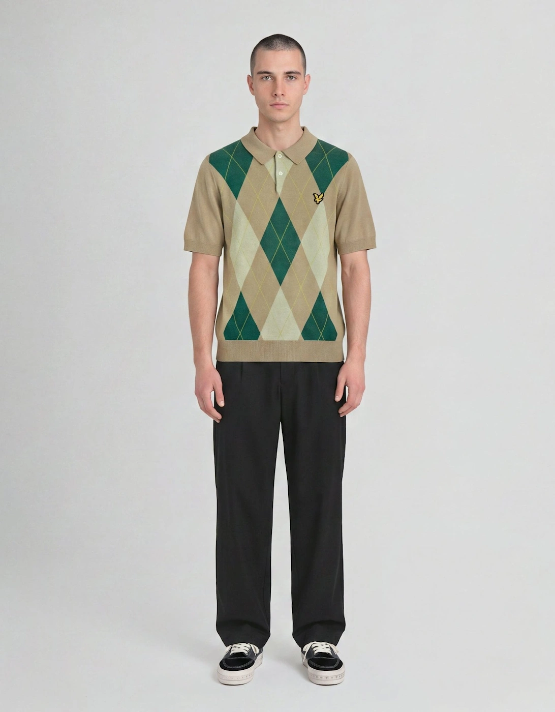 Archive Argyle Knitted Polo Shirt