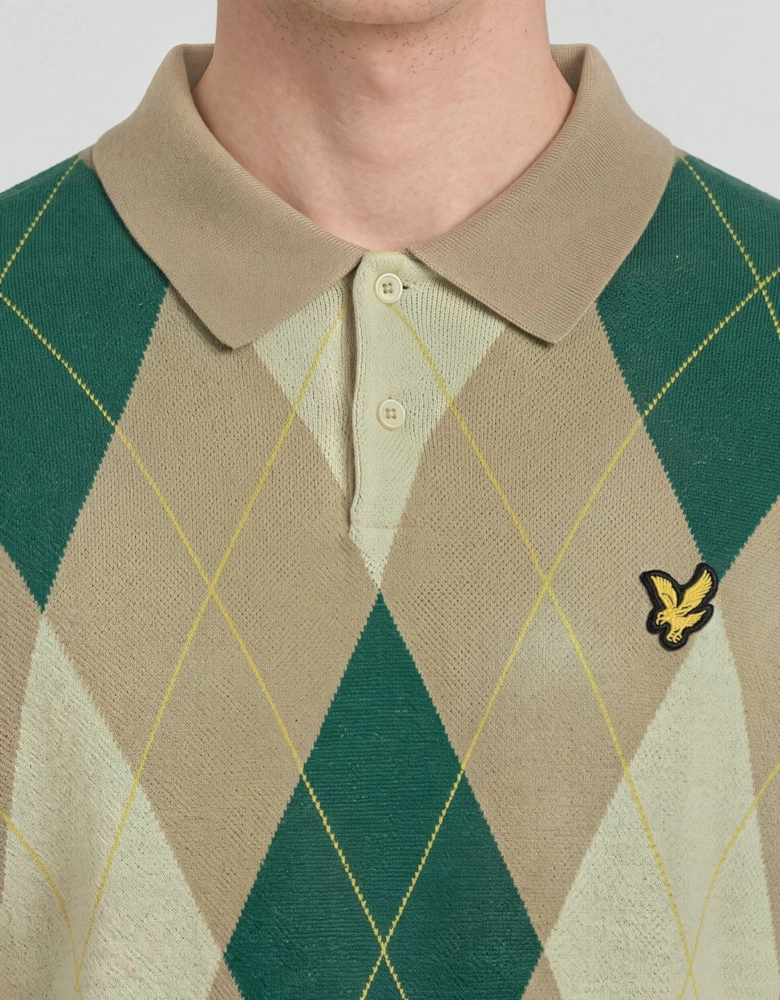 Archive Argyle Knitted Polo Shirt