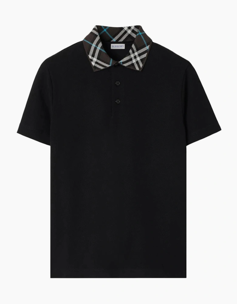 Burberry Slim Fit Cotton-Piqué Polo in Black