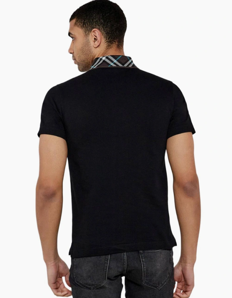 Burberry Slim Fit Cotton-Piqué Polo in Black