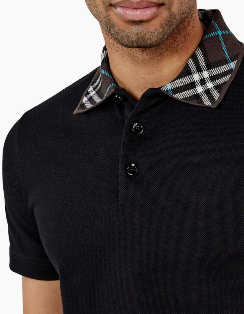 Burberry Slim Fit Cotton-Piqué Polo in Black