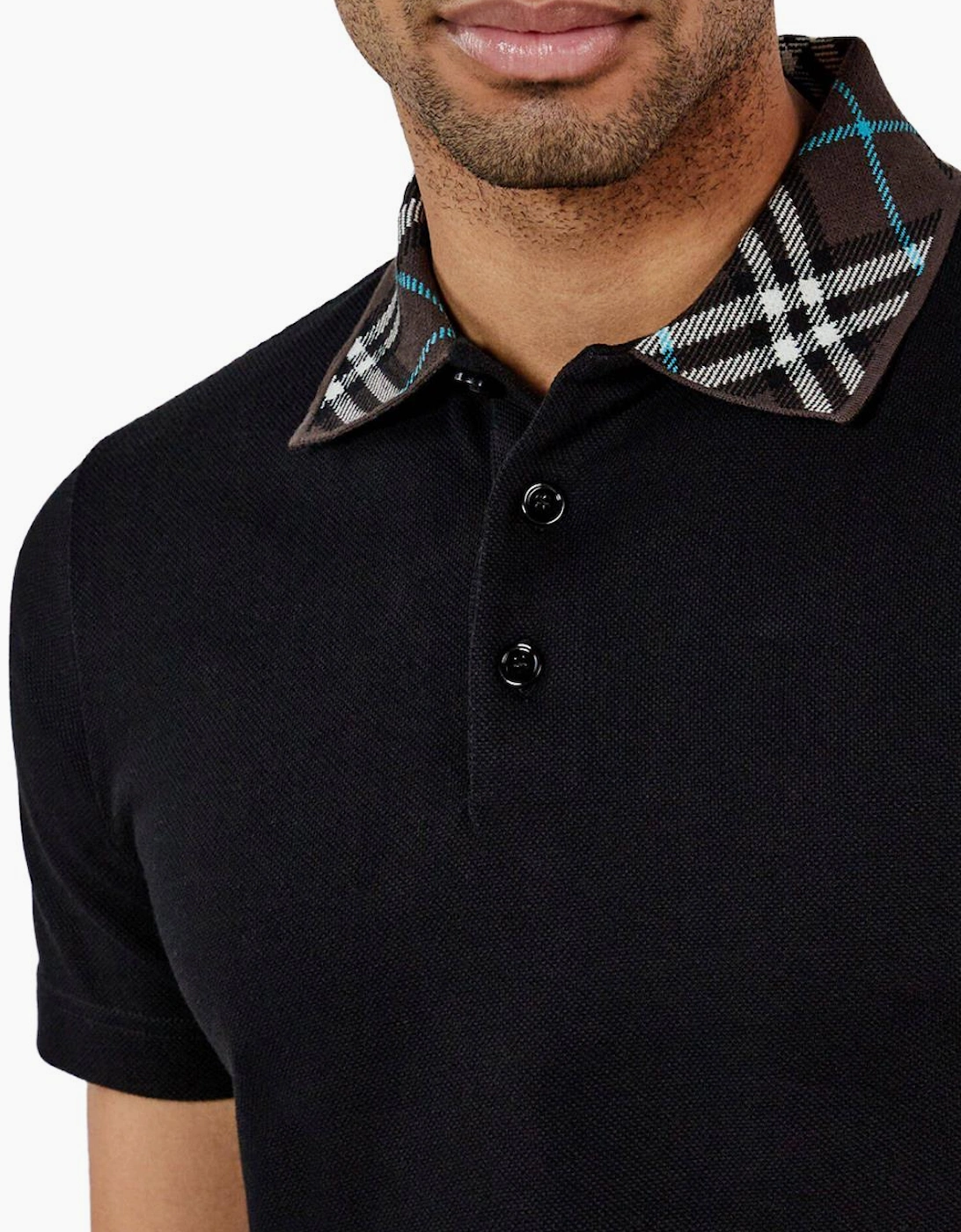 Burberry Slim Fit Cotton-Piqué Polo in Black