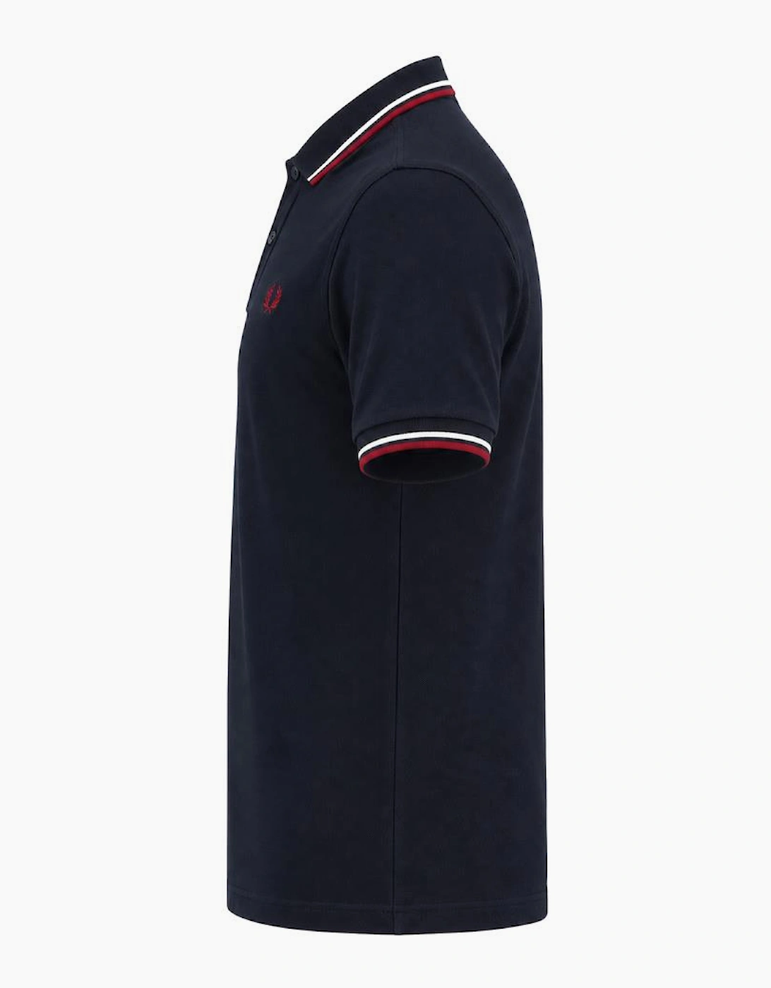 Fred Perry Twin Tipped Polo Shirt Navy/Snow White/Burnt Red