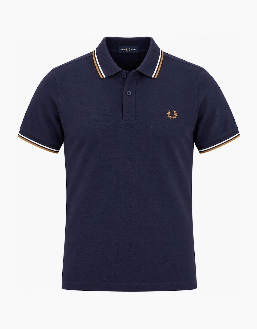 Fred Perry Twin Tipped Polo Shirt Twilight Navy/Snow White/Dark Caramel