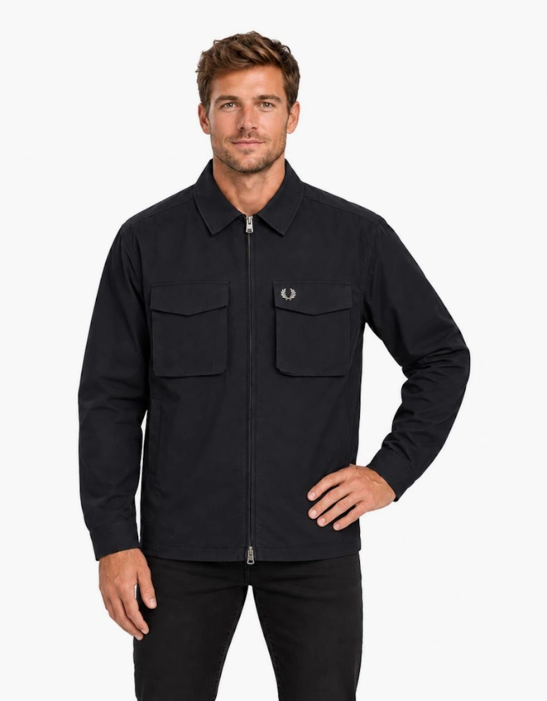 Fred Perry Ripstop Pocket Overshirt Black