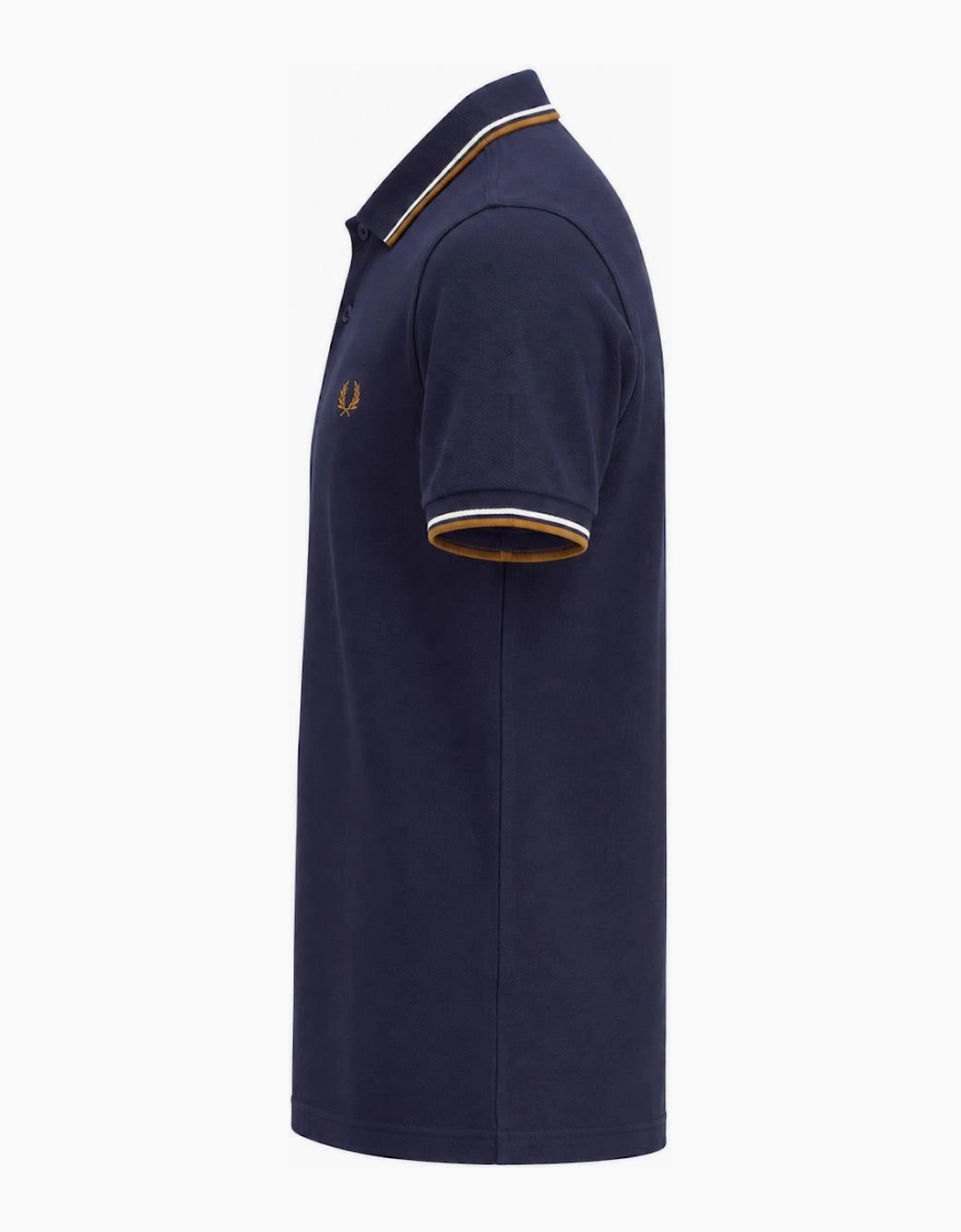 Fred Perry Twin Tipped Polo Shirt Twilight Navy/Snow White/Dark Caramel