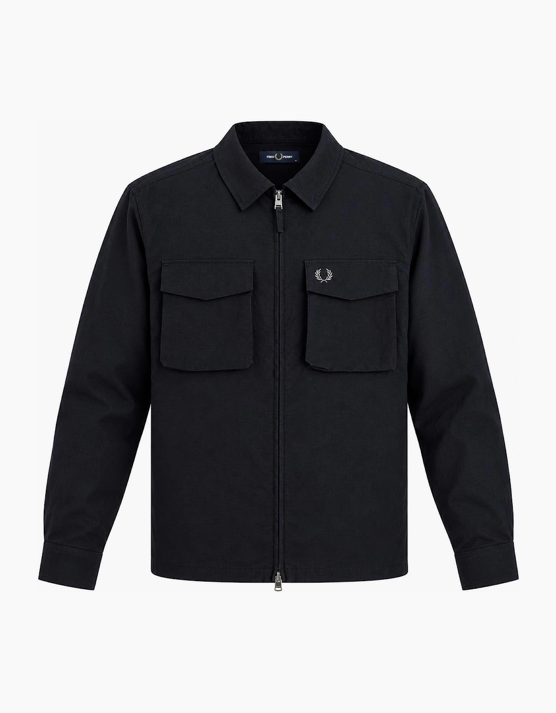 Men's Fred Perry Ripstop Pocket Overshirt Black - Size: 38/Regular
