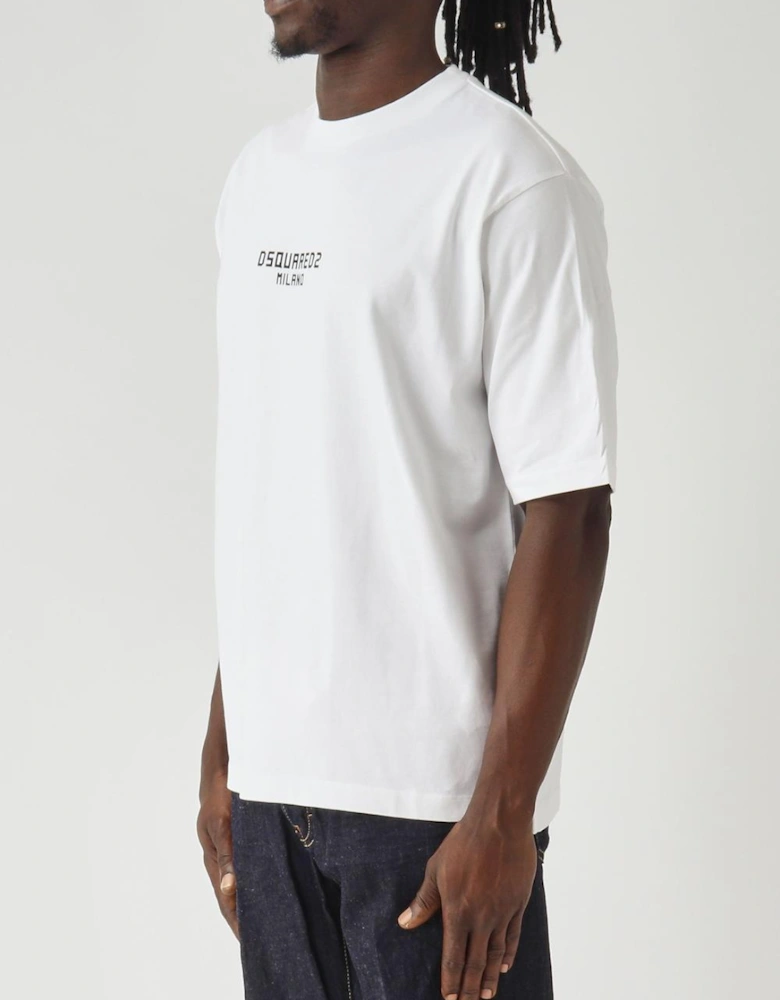 Dsquared2 Small Milano Logo Loose Fit T-Shirt in White