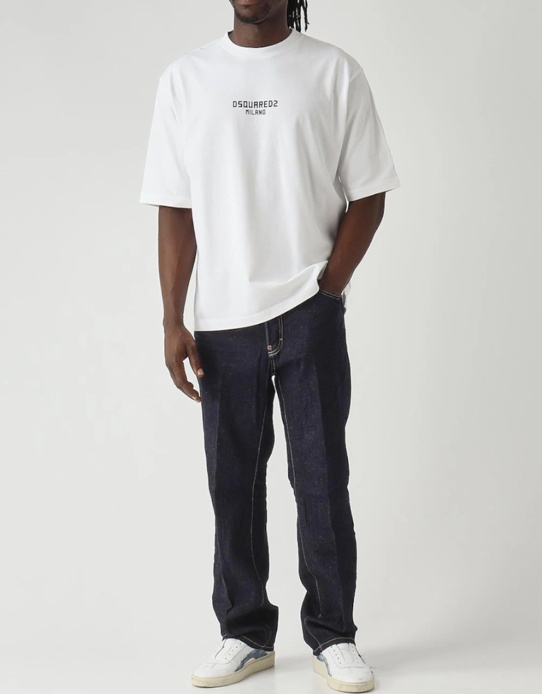 Dsquared2 Small Milano Logo Loose Fit T-Shirt in White