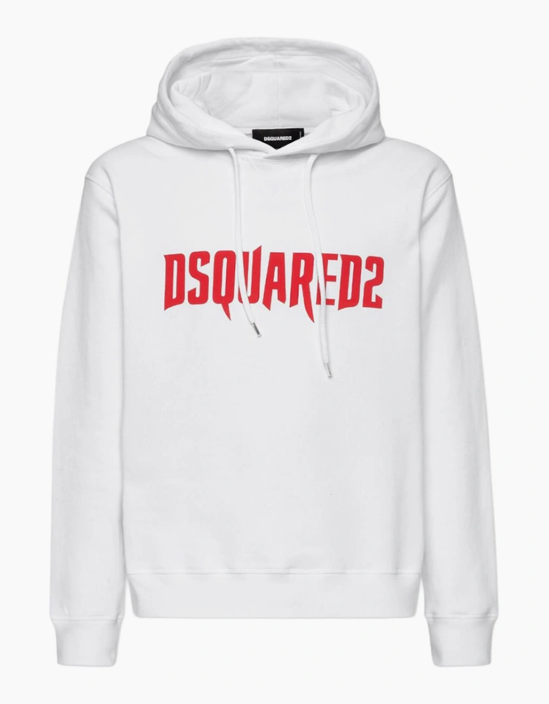 Dsquared2 Horror Logo Print Hoodie in White