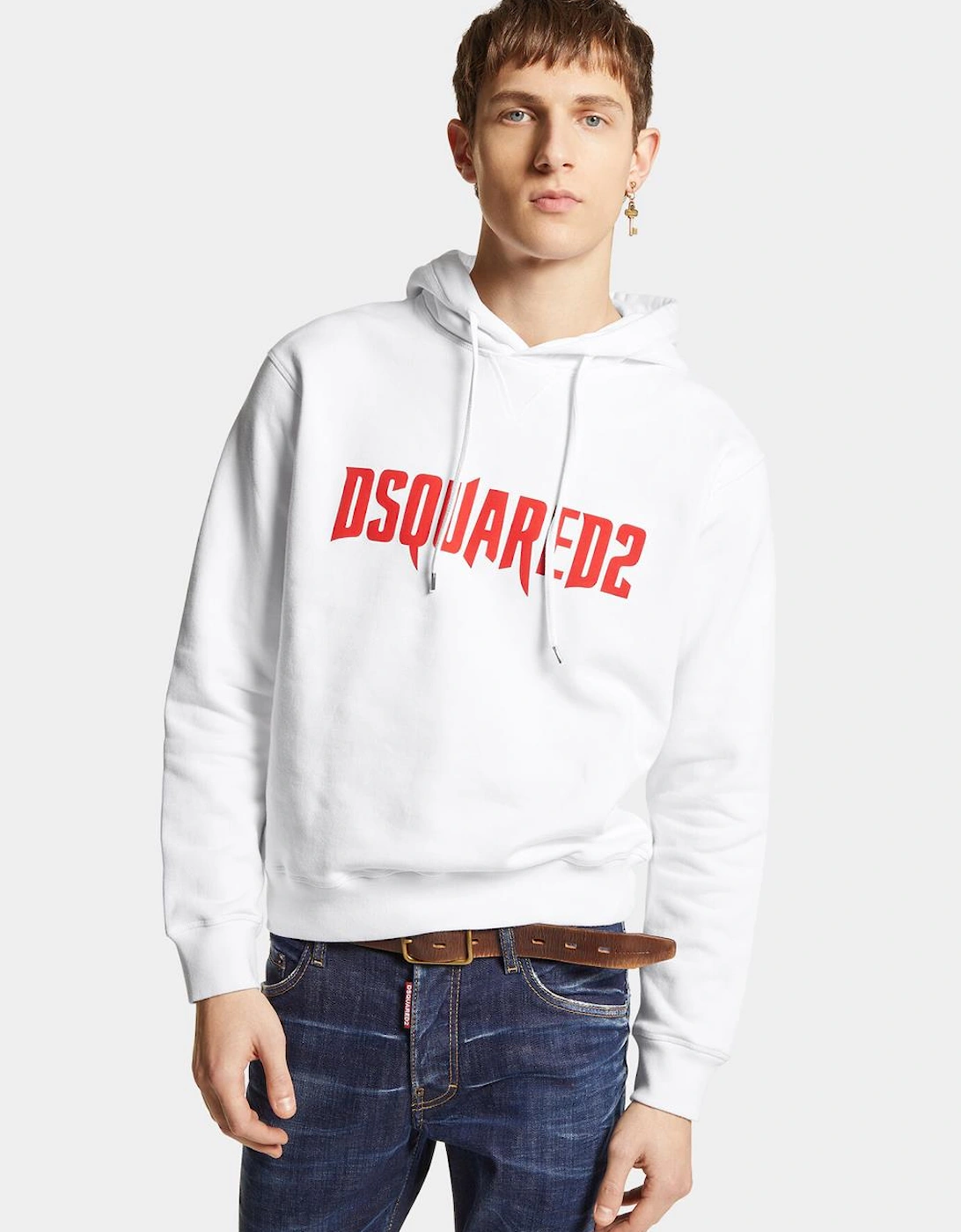 Dsquared2 Horror Logo Print Hoodie in White