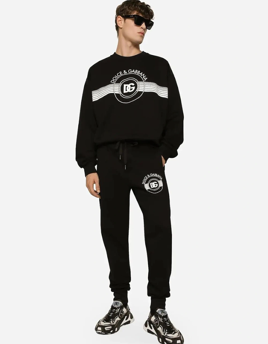 Dolce & Gabbana DG Logo Print Joggers in Black