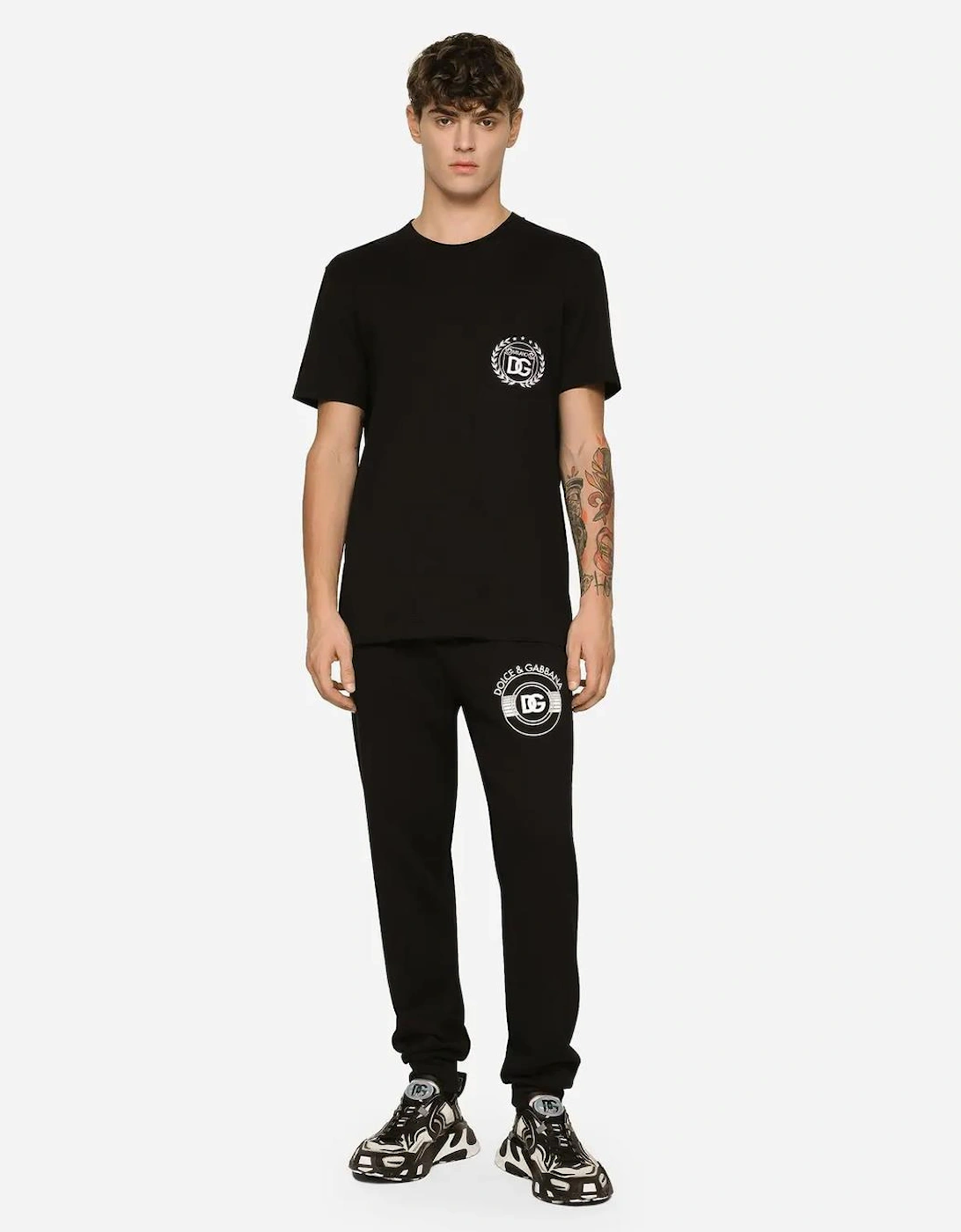 Dolce & Gabbana DG Logo Print Joggers in Black