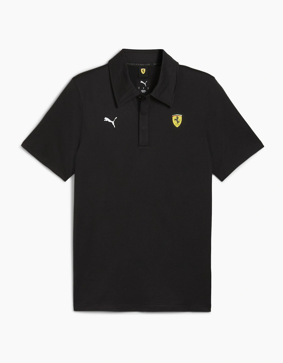 Puma Men's Ferrari Sportswear Cloudspun Short Sleeve Polo - Black - Size: XL