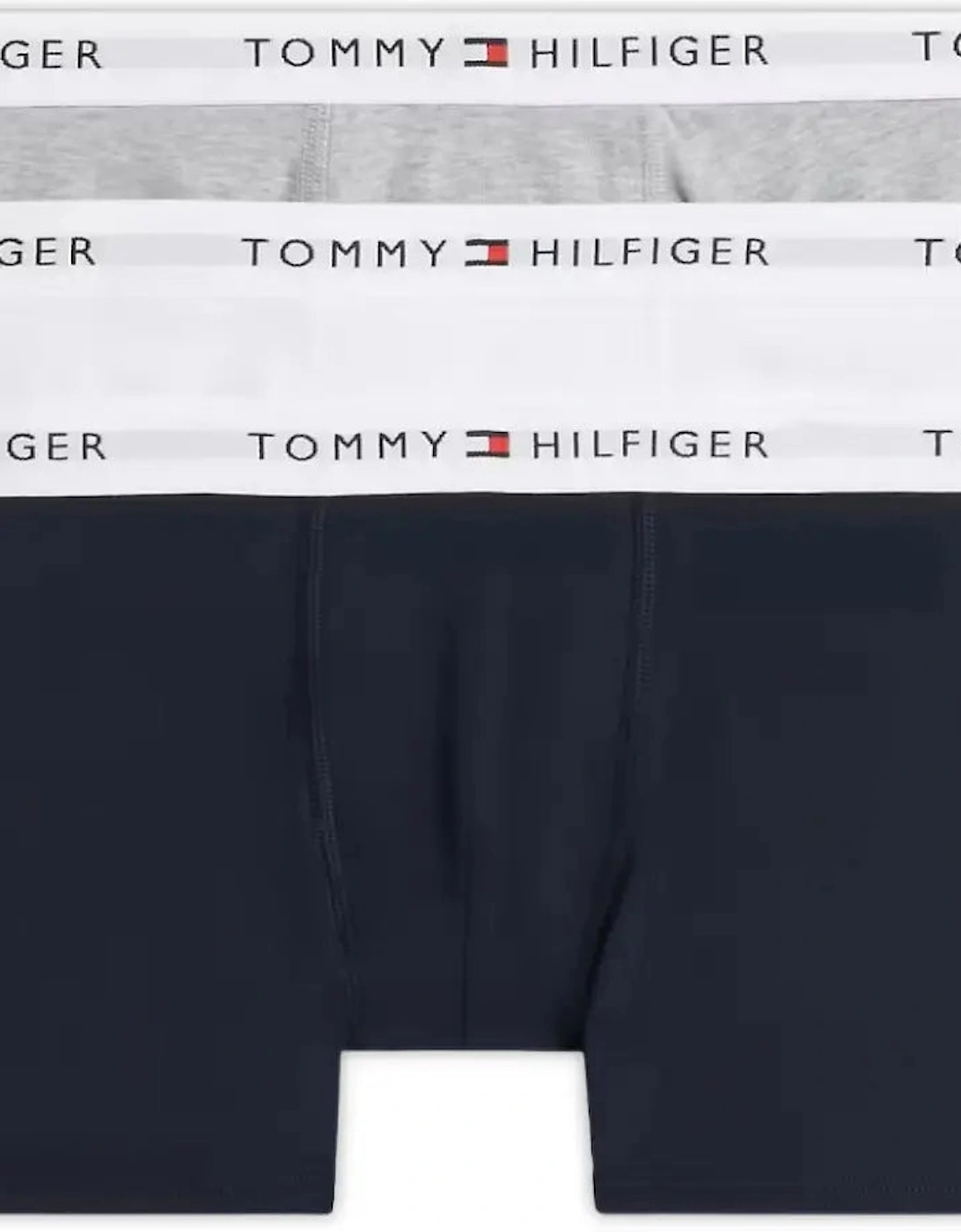 Tommy Hilfiger Boy's 3-Pack Heritage Logo Boys Boxer Trunks, Navy/White/Grey - Size: AGE 6-7