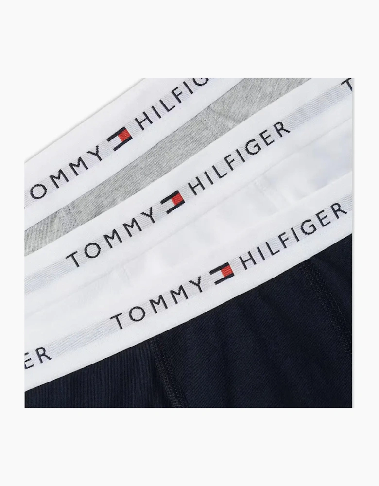 3-Pack Heritage Logo Boys Boxer Trunks, Navy/White/Grey