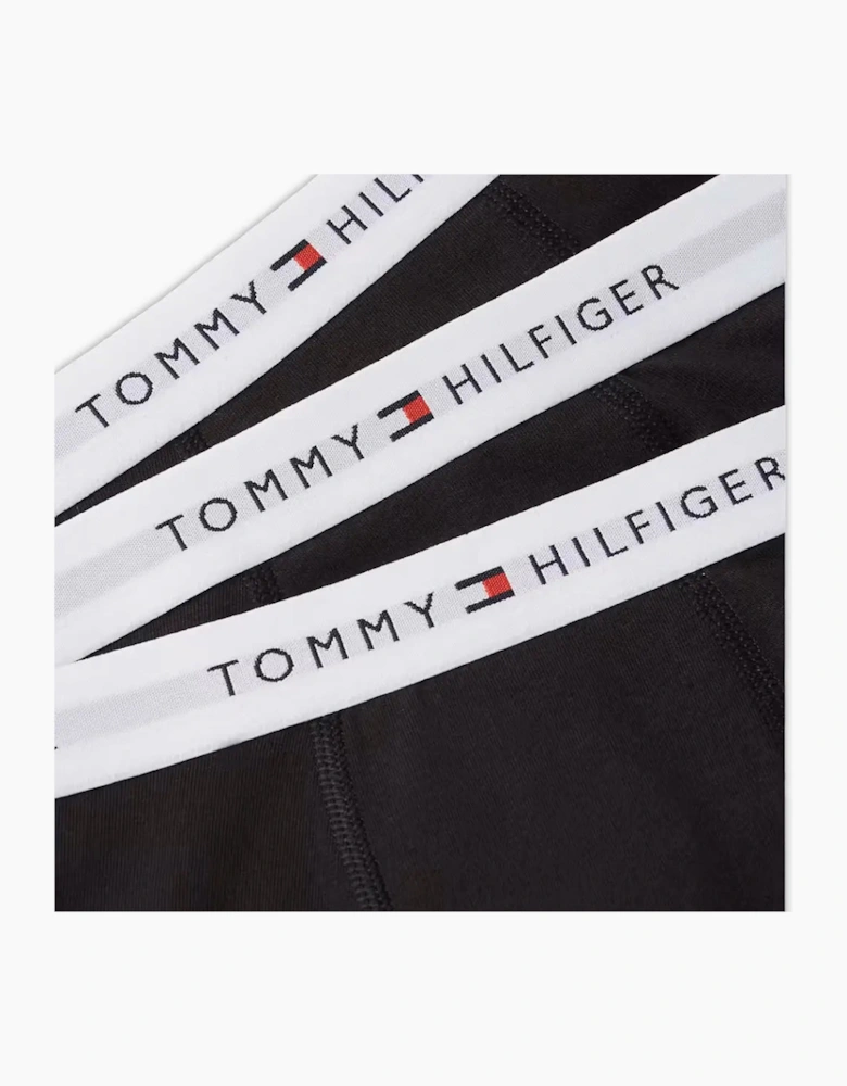 3-Pack Heritage Logo Boys Boxer Trunks, Black with White