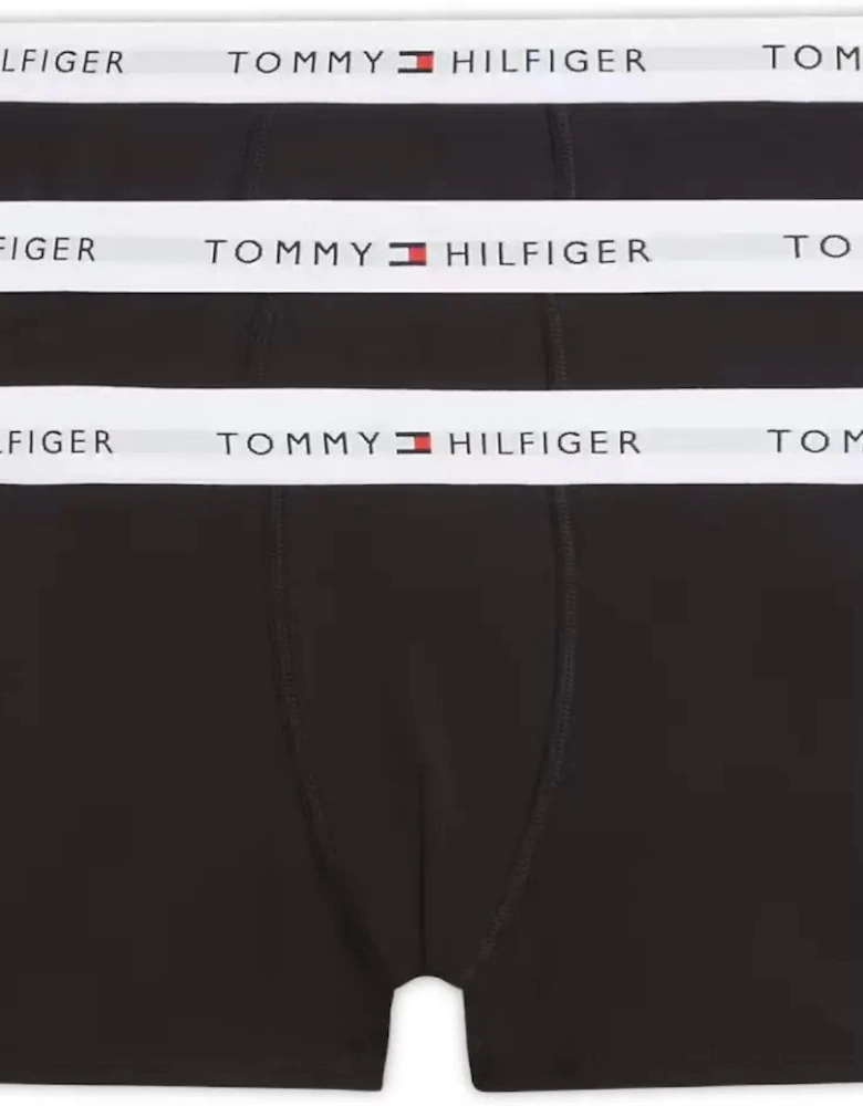3-Pack Heritage Logo Boys Boxer Trunks, Black with White