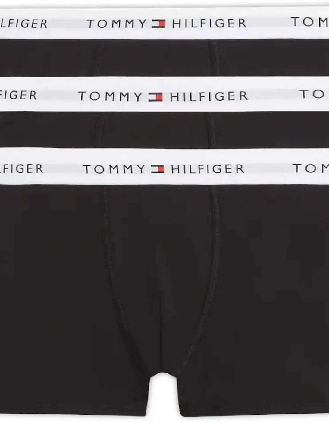 3-Pack Heritage Logo Boys Boxer Trunks, Black with White