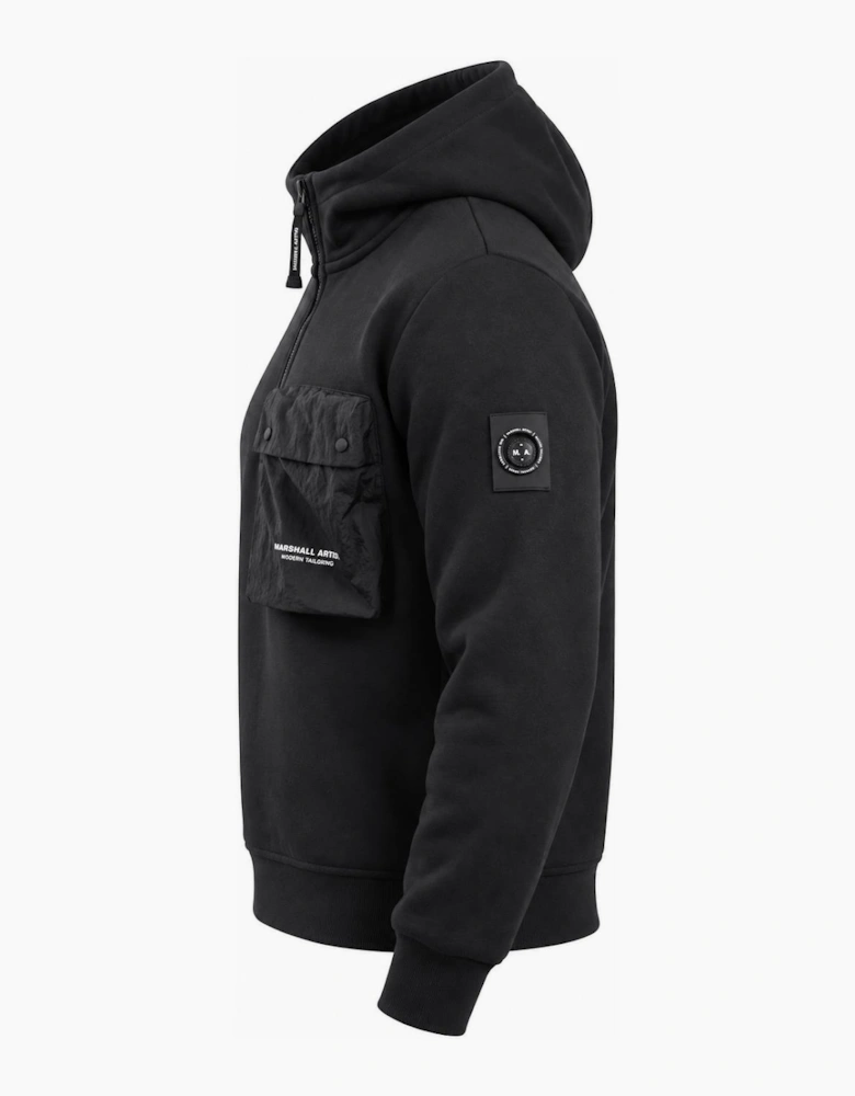 Marshall Artist Centro 1/4 Zip Hooded Sweatshirt Black