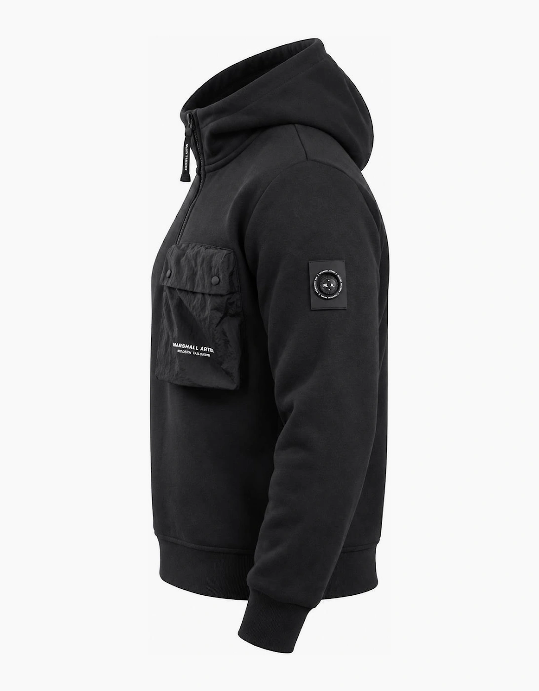 Marshall Artist Centro 1/4 Zip Hooded Sweatshirt Black