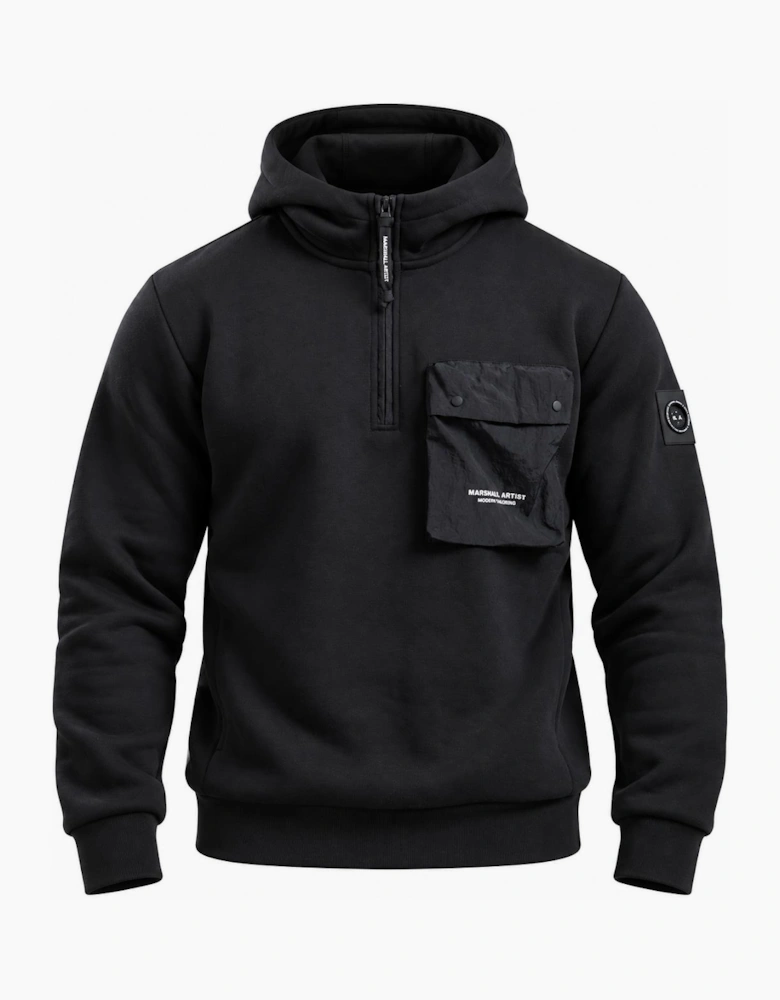 Marshall Artist Centro 1/4 Zip Hooded Sweatshirt Black