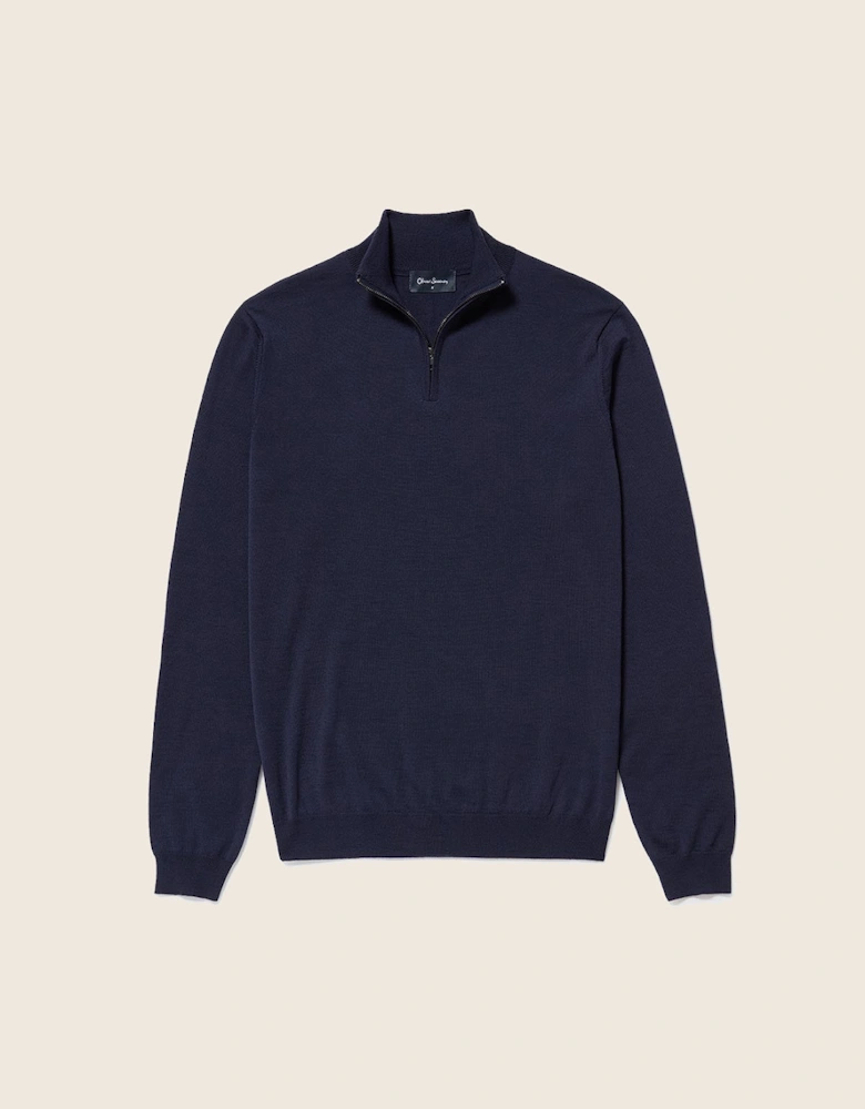 Oliver Sweeney Merino Wool Quarter Zip Jumper