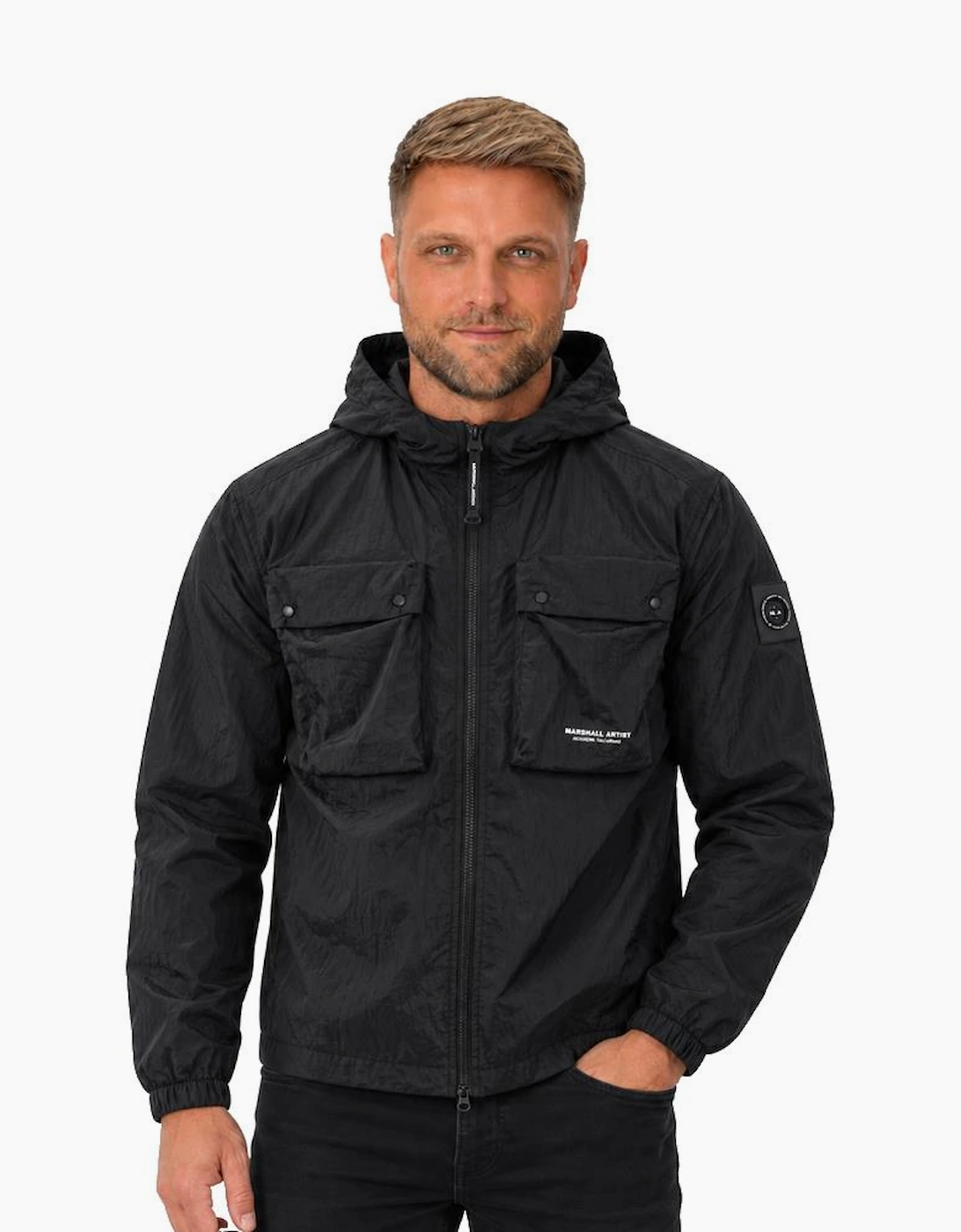 Marshall Artist Centro Hooded Overshirt Black