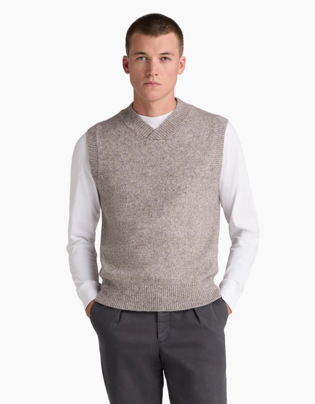 Remus Uomo Mohair Look Sleeveless Knit 94 Camel