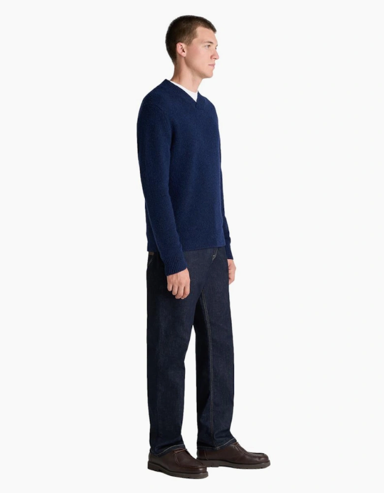 Remus Uomo Mohair Look V Knit 27 Blue