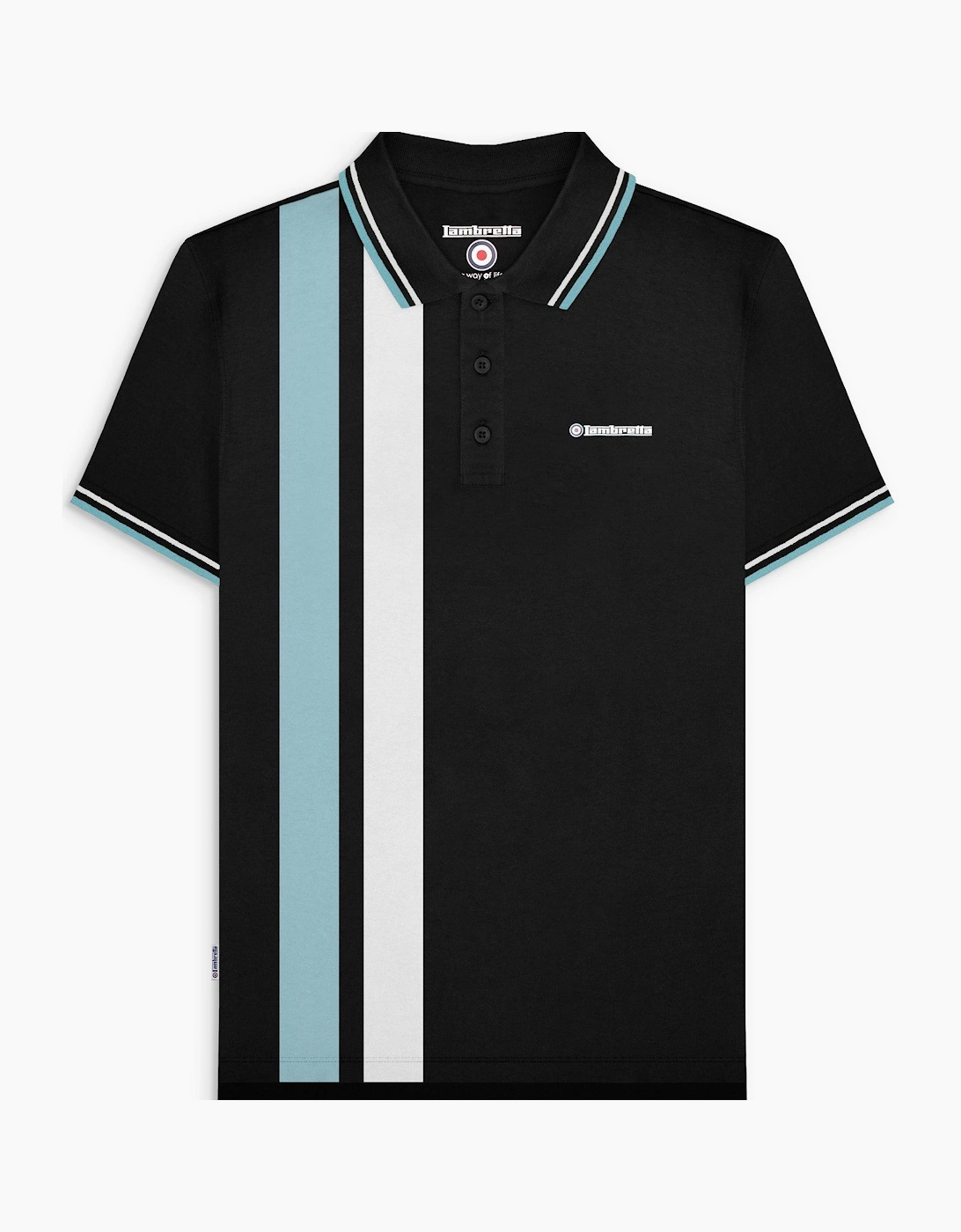 Lambretta Mens Vertical Stripe Short Sleeve Polo Shirt
