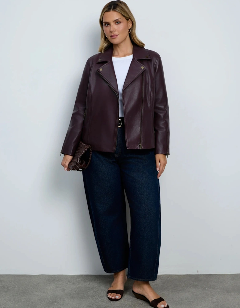 Plum Leather Jacket