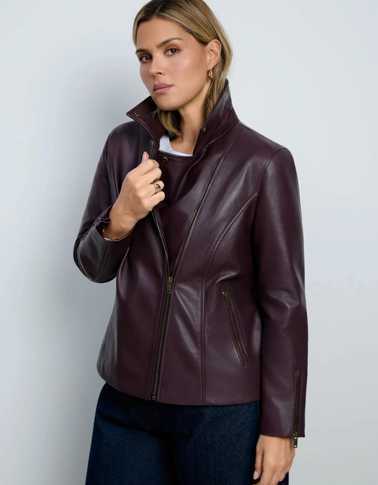 Plum Leather Jacket