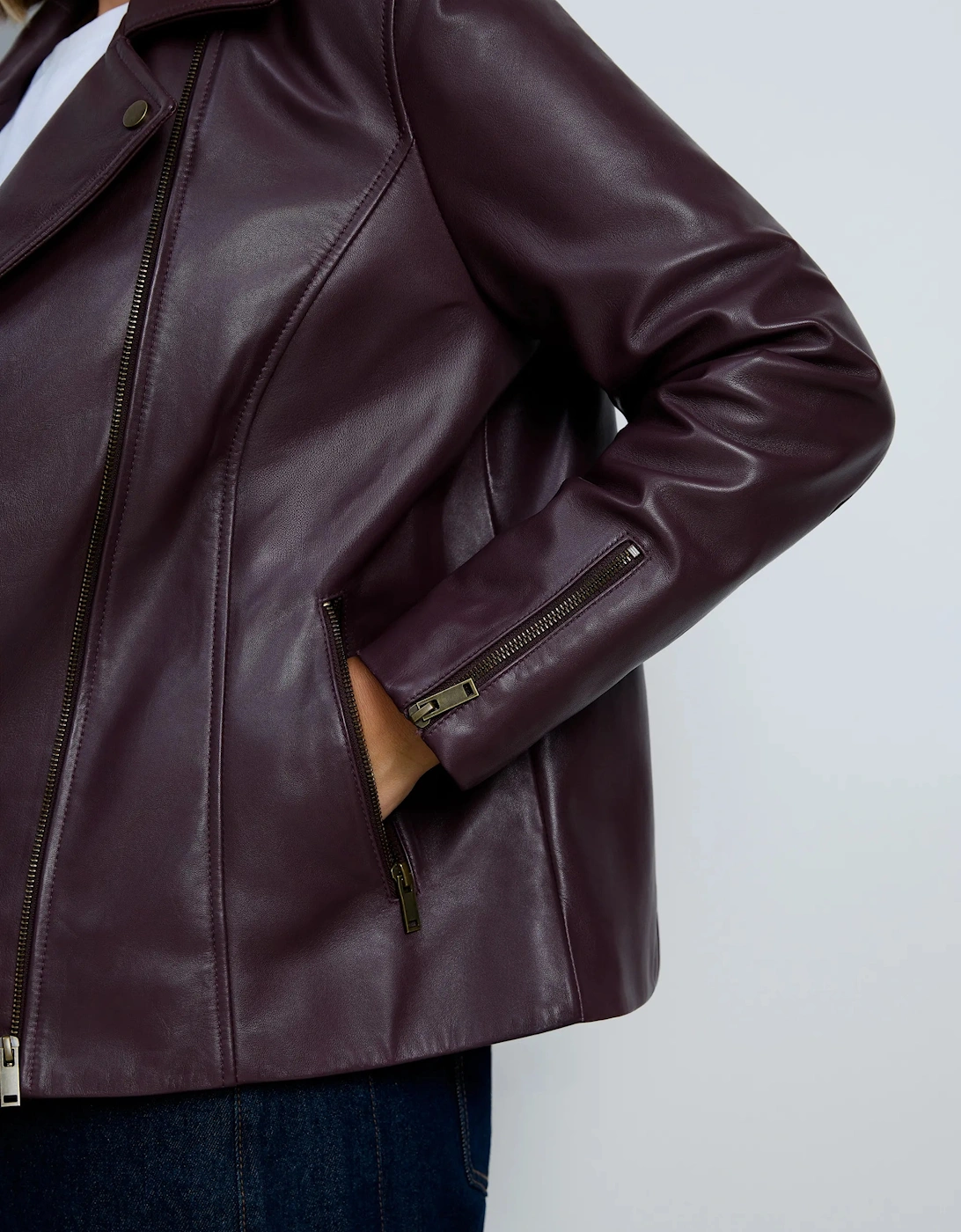 Plum Leather Jacket