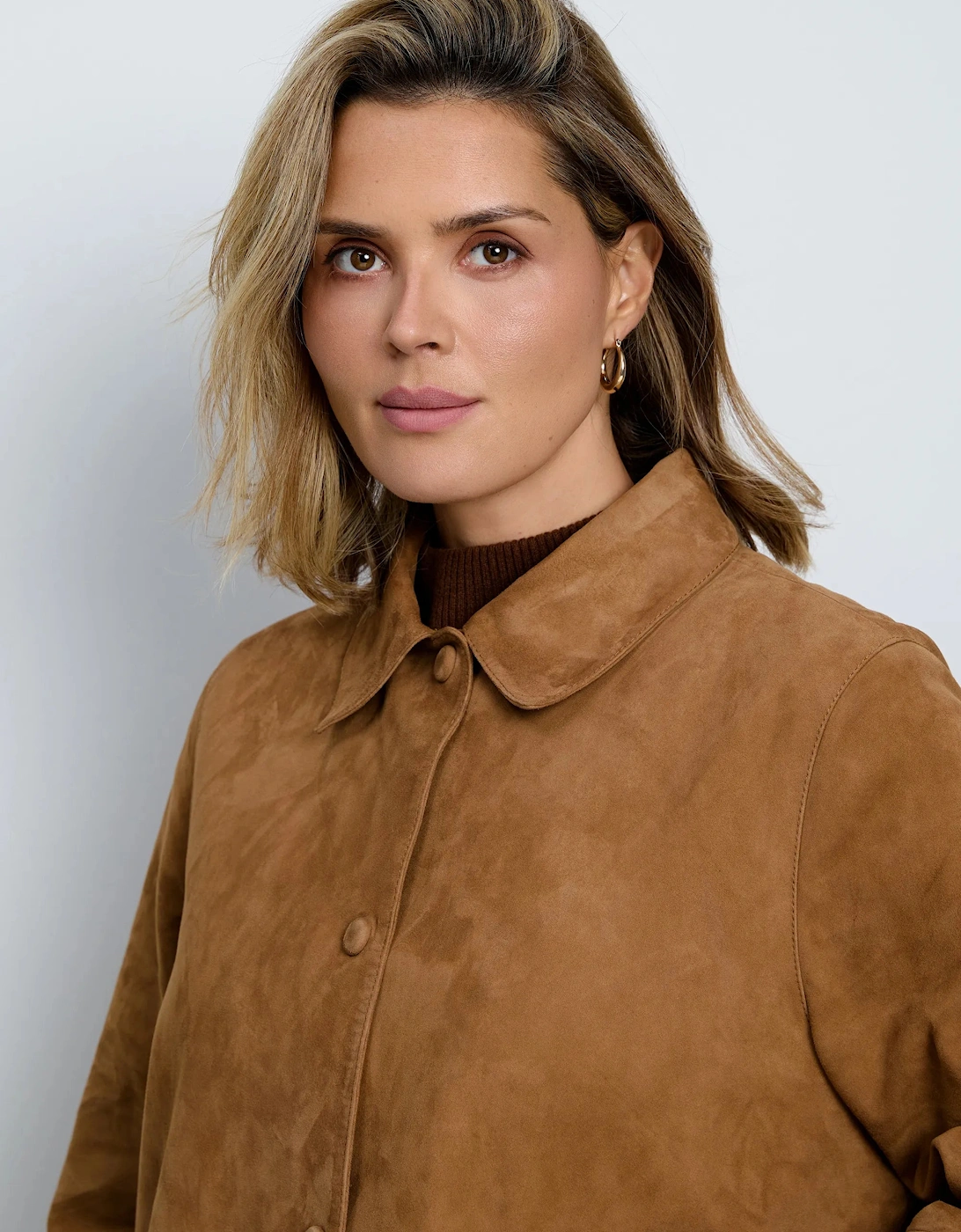 Tan Suede Button Through Jacket