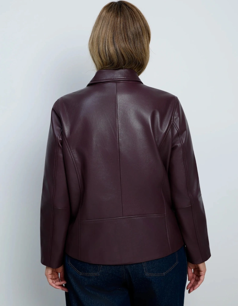 Plum Leather Jacket