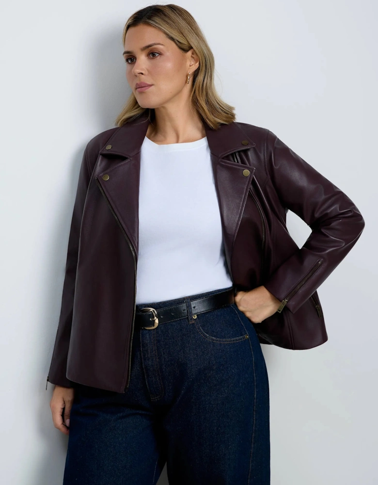 Plum Leather Jacket