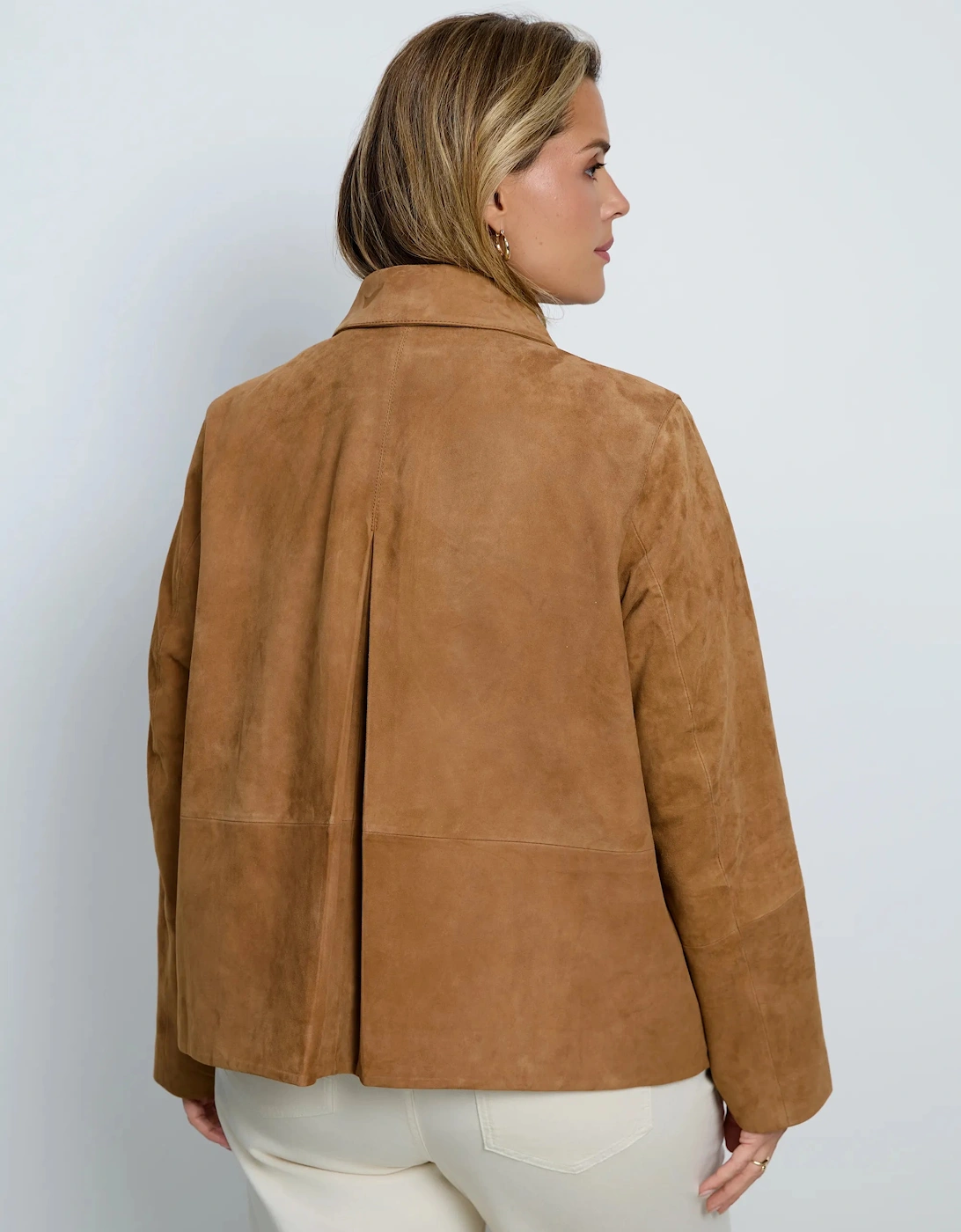 Tan Suede Button Through Jacket