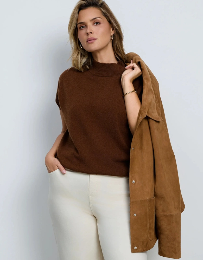 Tan Suede Button Through Jacket