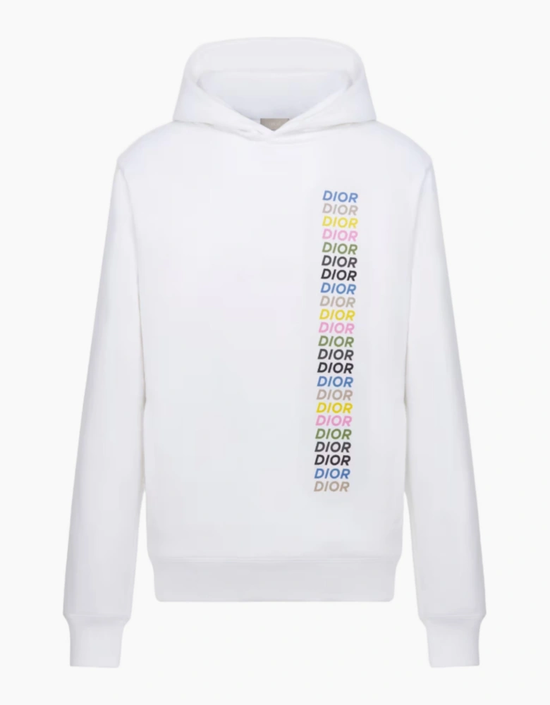 DIOR MULTI LOGO HOODIE WHITE